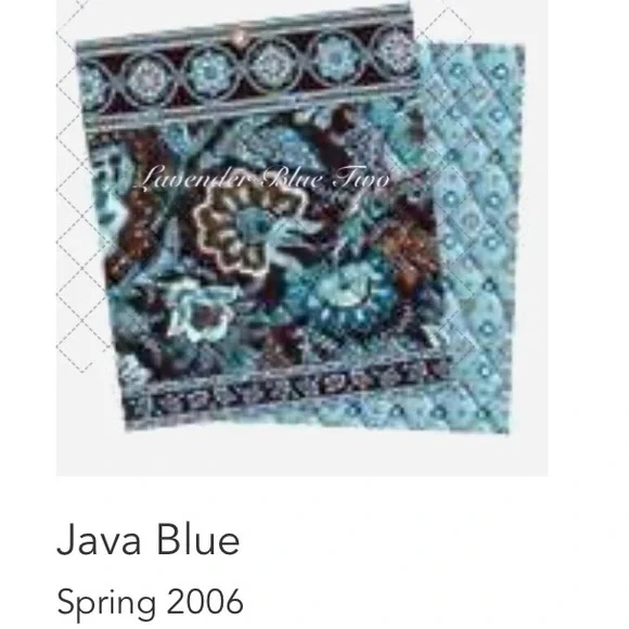 Vintage VERA BRADEY Java Blue 2006 Mini Zip Around Wallet Brown Y2K Floral Quilt - Picture 12 of 12